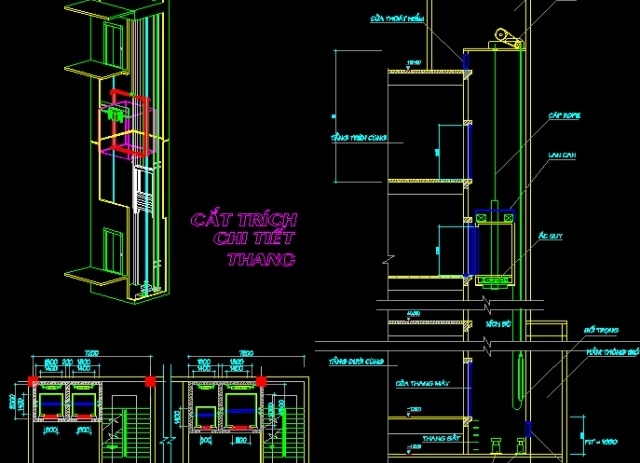 File thiết kế Thư viện cad thang máy